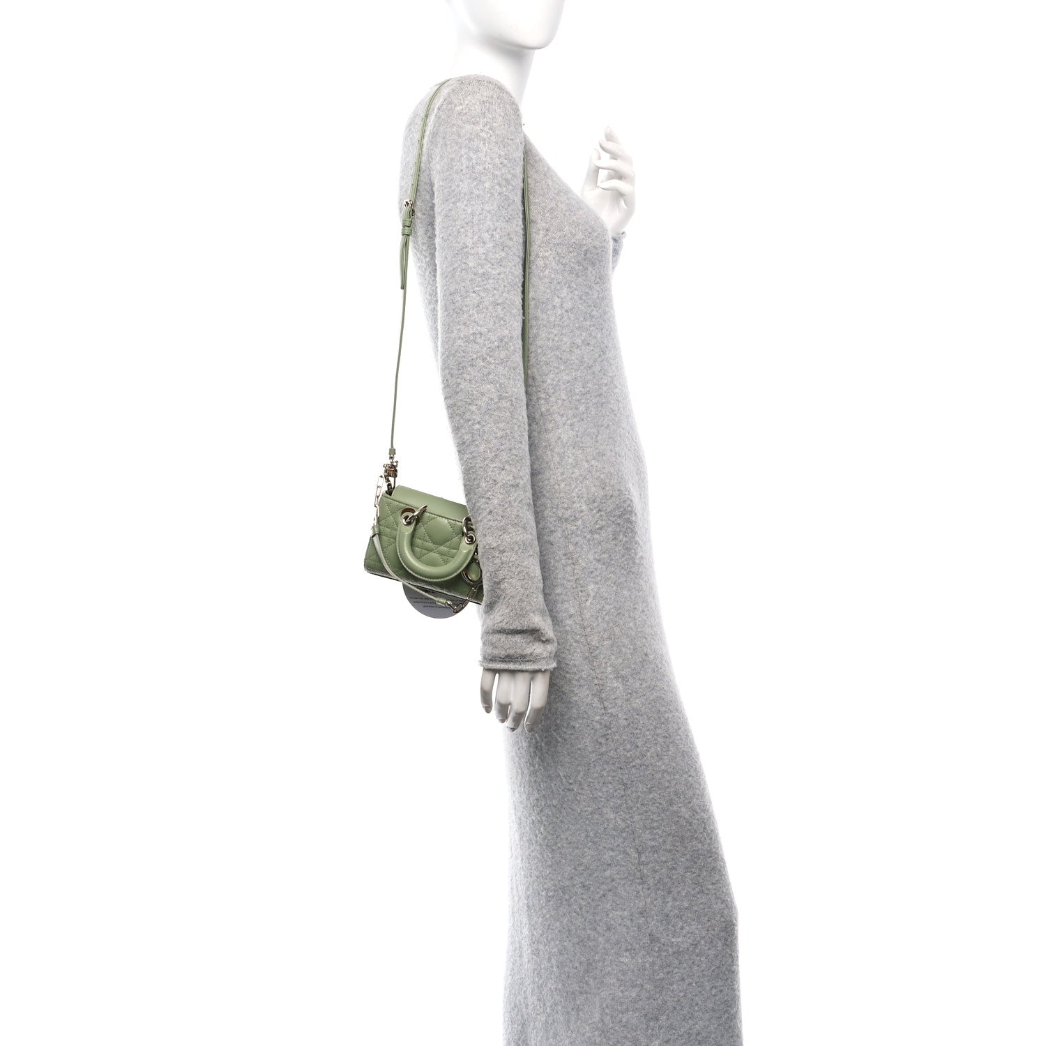 Christian Dior Lambskin Cannage Micro Lady D-Joy Peyote Green 2 of 11