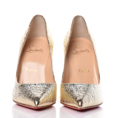 Christian Louboutin Metallic Crinkled Nappa Pigalle Follies 100 Pumps 35 Platine 2 of 7