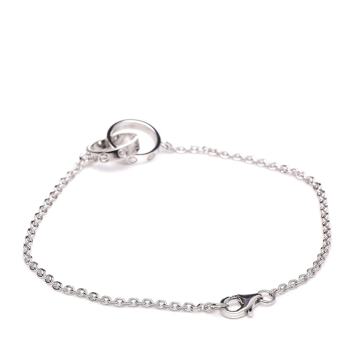 CARTIER 18K White Gold Interlocking LOVE Bracelet
