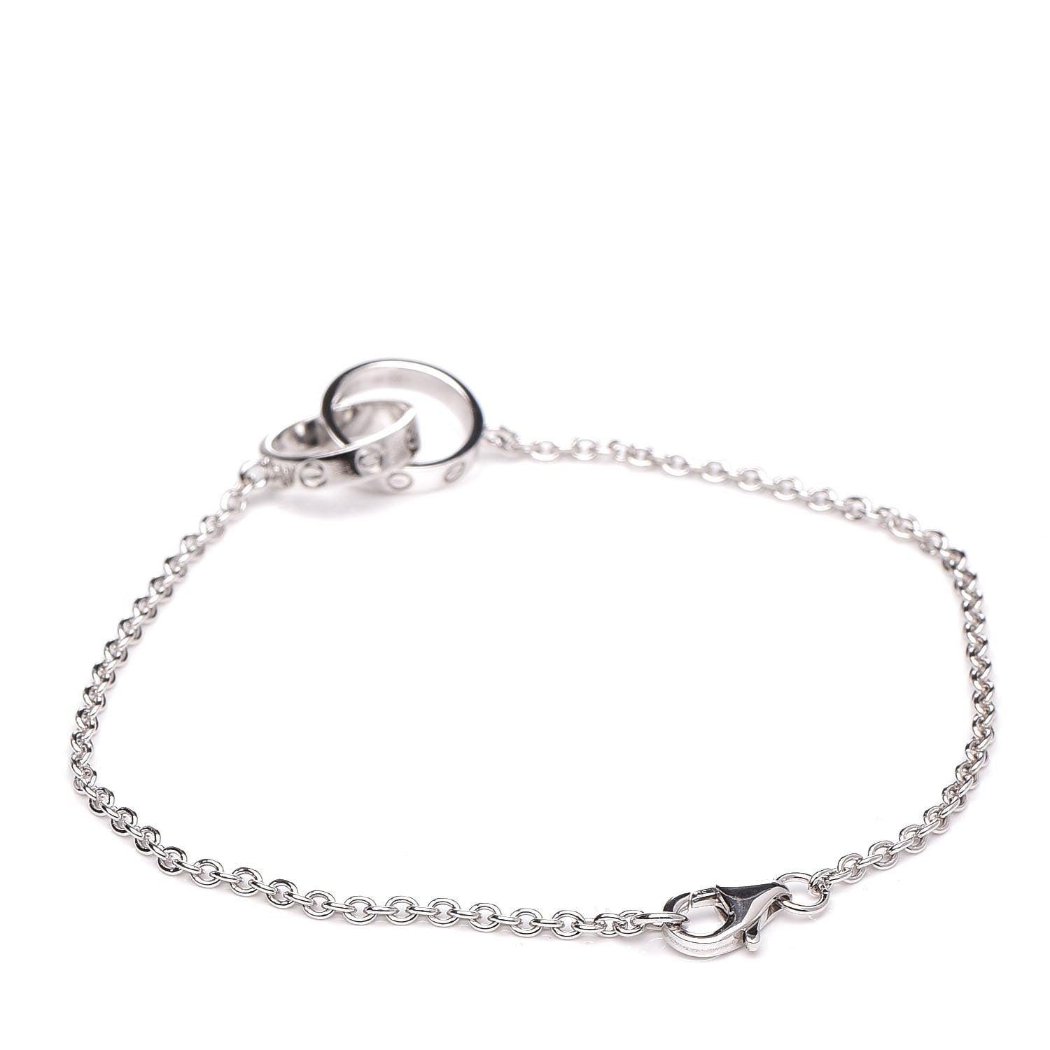 Tiffany CARTIER 18K White Gold Interlocking LOVE Bracelet 3 of 8