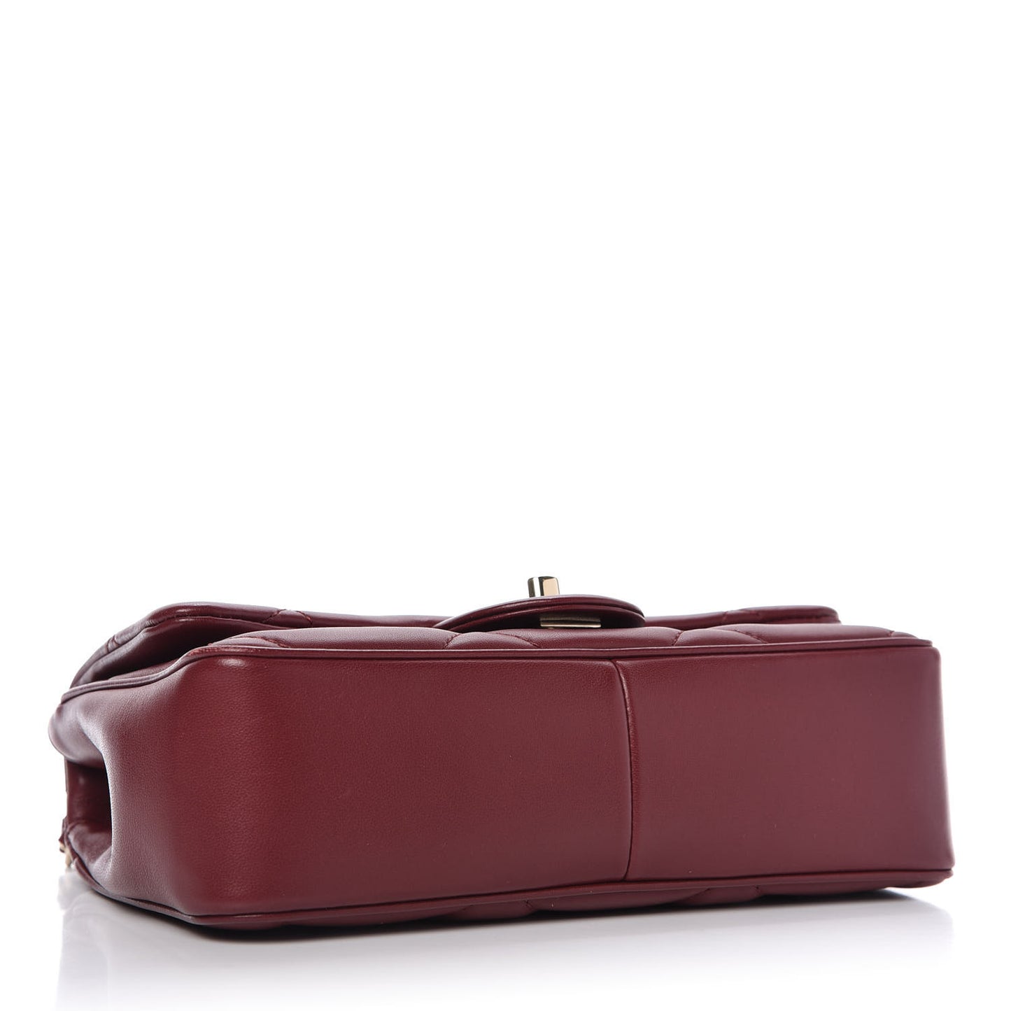 Lambskin Quilted Small Easy Carry Flap Burgundy