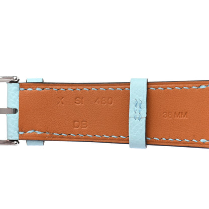 Hermes Epsom 38mm Apple Watch Double Tour Band Bleu Paon 7 of 10
