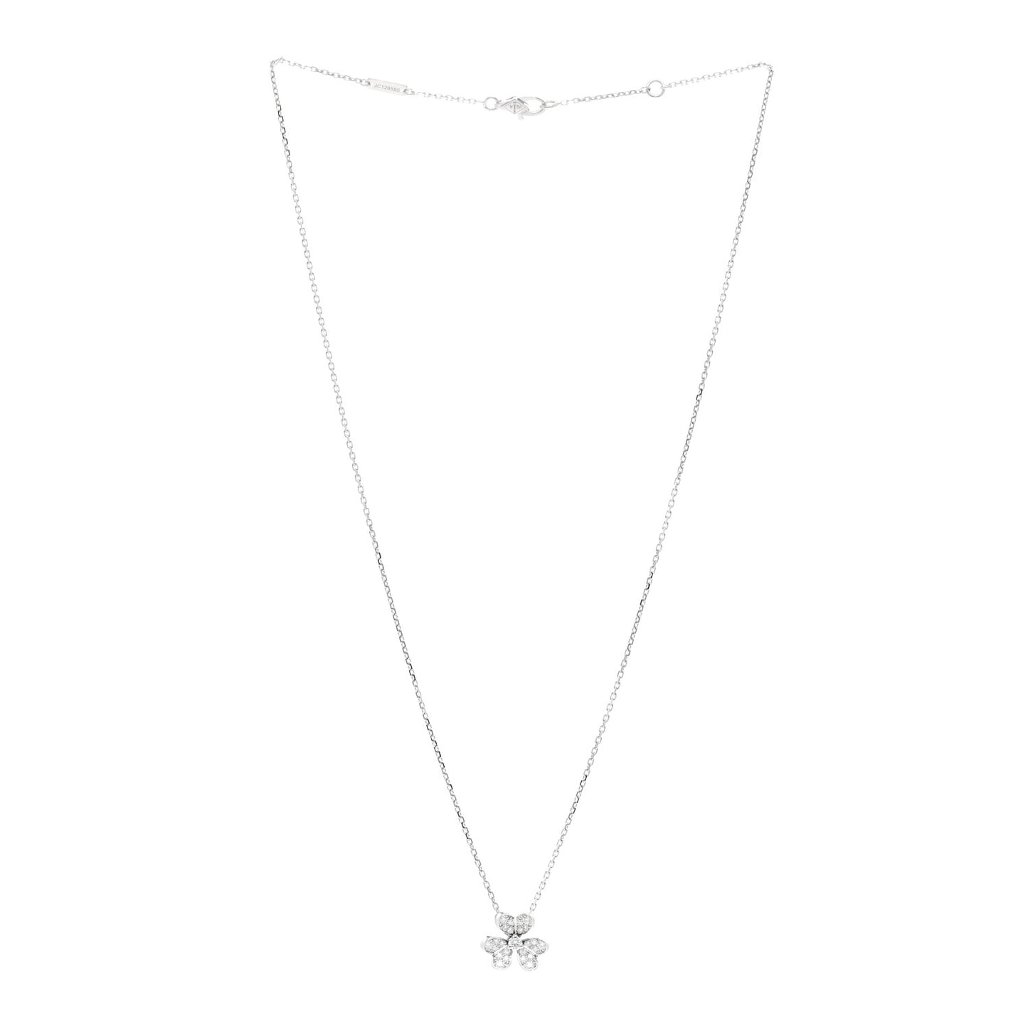 18K White Gold Diamond Mini Frivole Pendant Pave Necklace