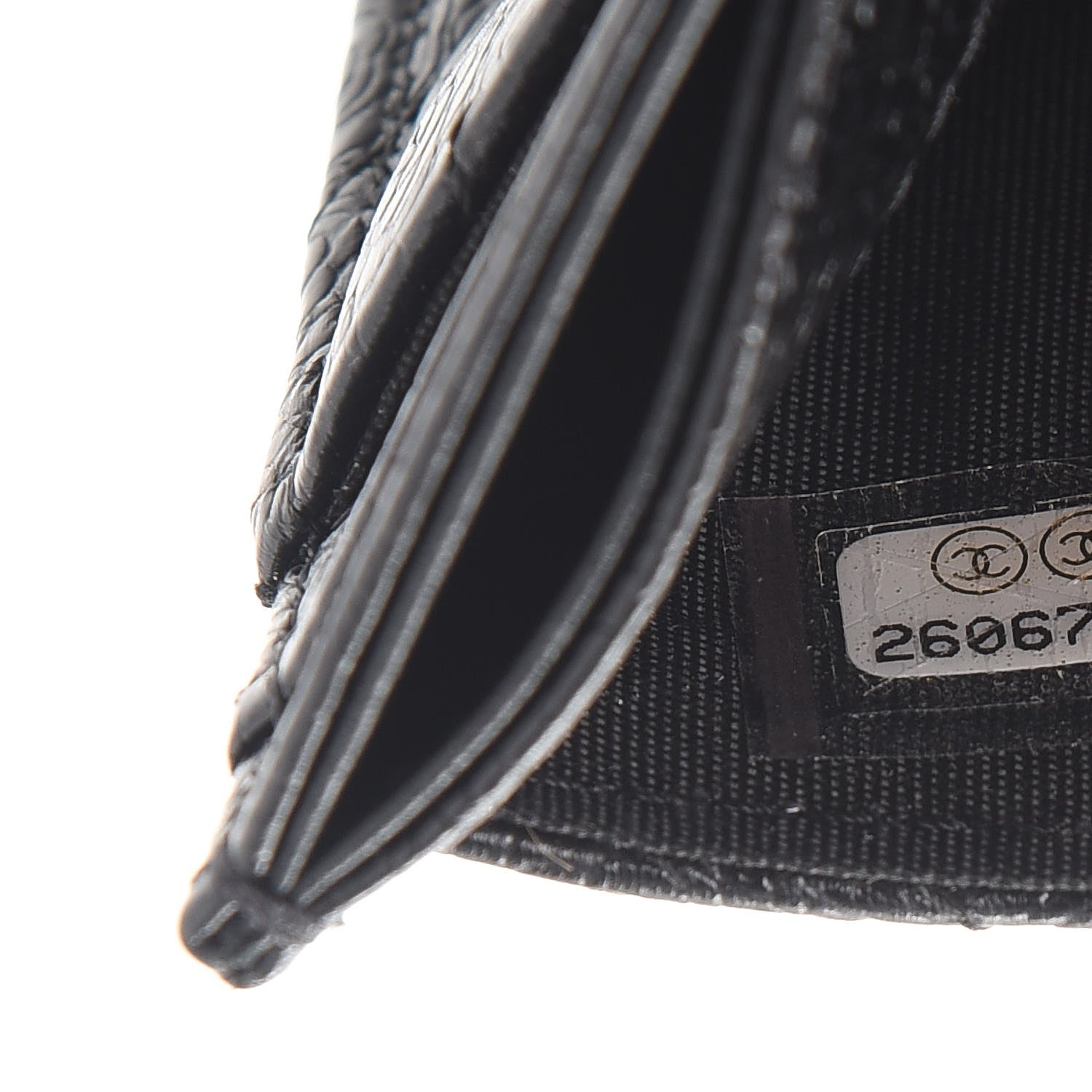Chanel Calfskin Camellia Embossed Quilted Card Holder Black 8 of 9