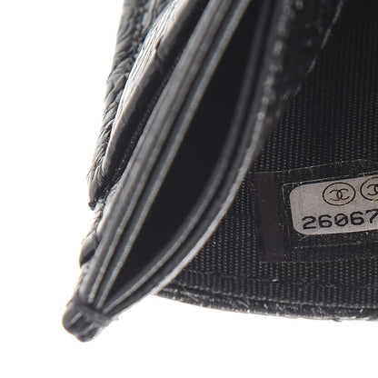 Chanel Calfskin Camellia Embossed Quilted Card Holder Black 8 of 9
