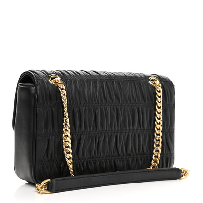 Prada Nappa Gaufre Medium Chain Flap Shoulder Bag Black 2 of 11