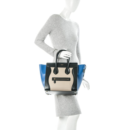 Celine Elephant Calfskin Mini Tri-Color Luggage Beige 2 of 7