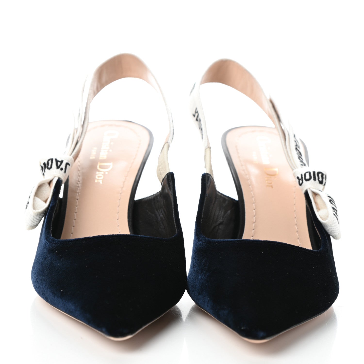 Christian Dior Velvet Ribbon J'Adoir Slingback 65mm Pumps 38.5 Deep Blue 2 of 7
