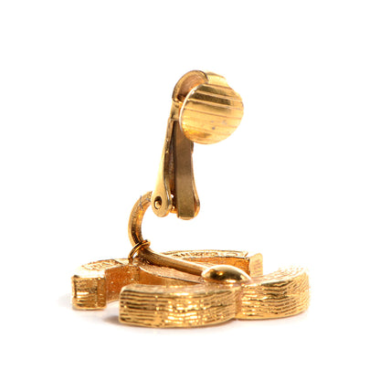 Chanel CC Crystal Clip On Earrings Gold 3 of 6