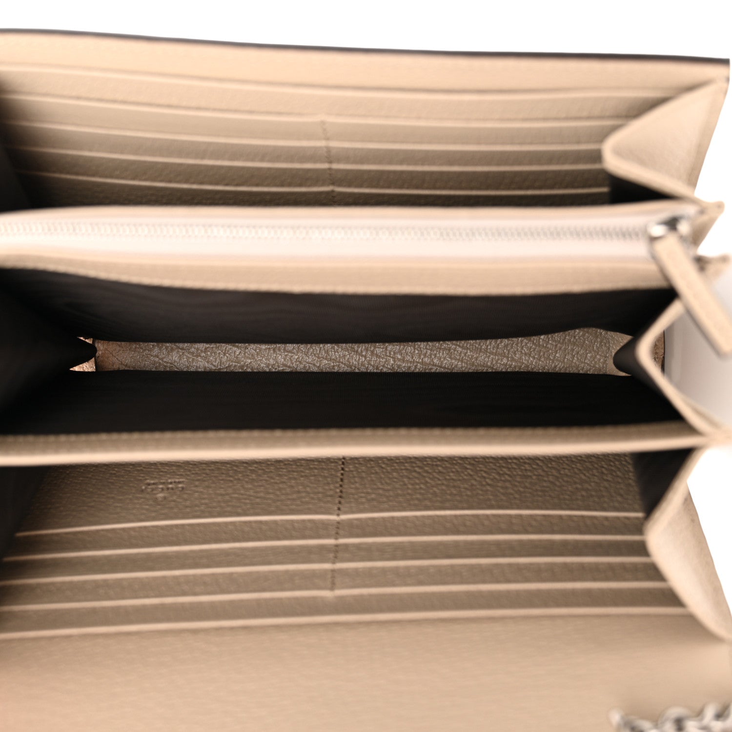 Gucci GG Supreme Monogram Textured Dollar Calfskin Mini Dionysus Chain Wallet Beige Mystic White Oatmeal 5 of 10