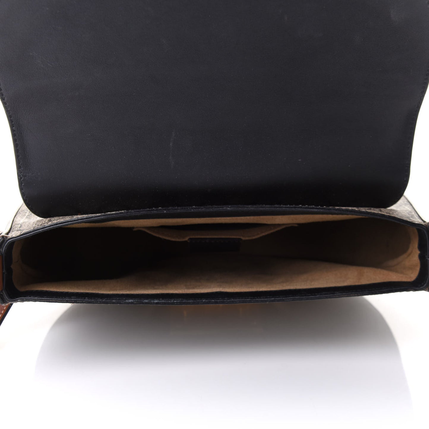 GG Supreme Monogram Web Medium Padlock Messenger Shoulder Bag Black