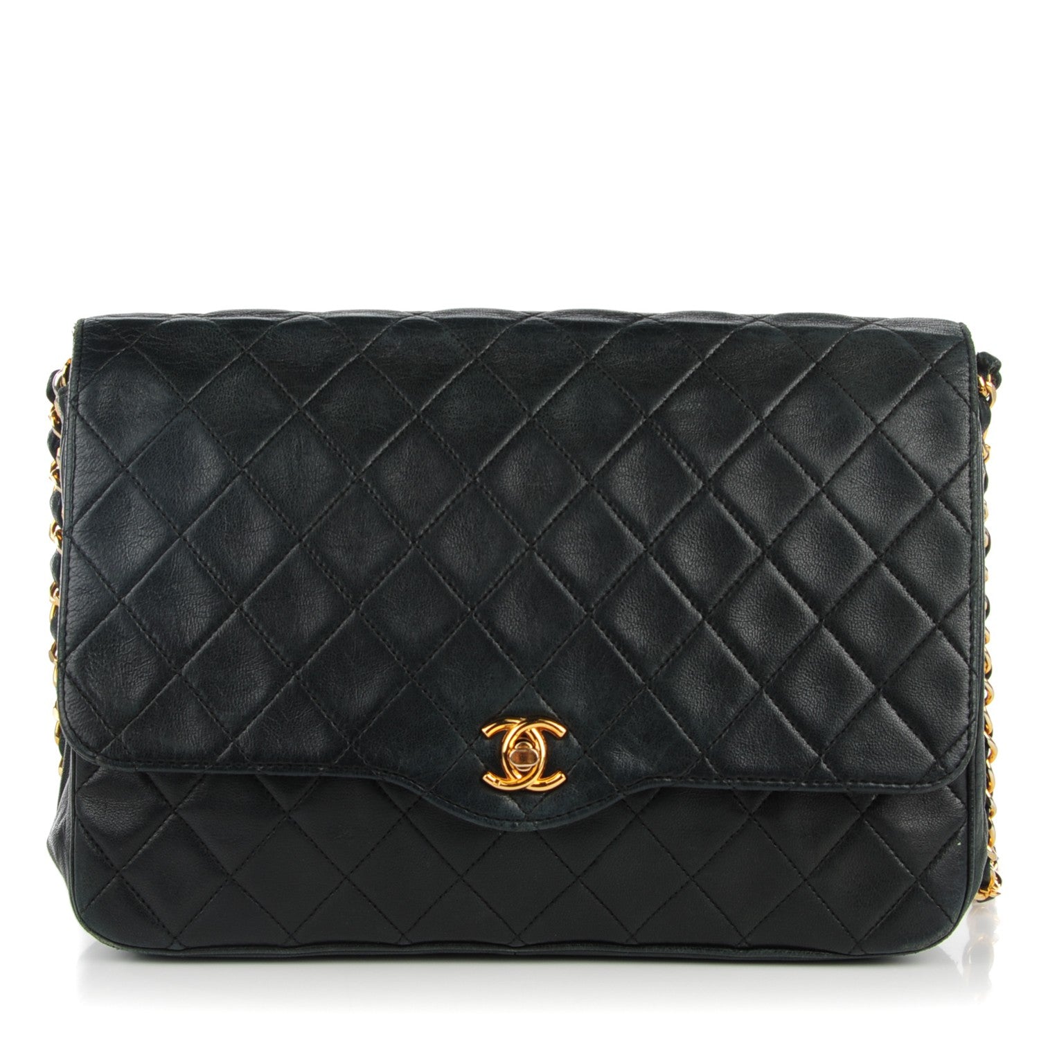 Chanel Lambskin Quilted Medium Single Flap Black 1 of 12