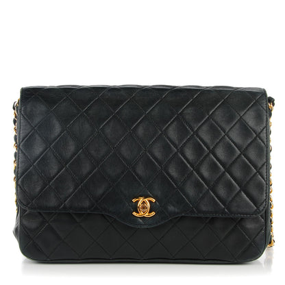 Chanel Lambskin Quilted Medium Single Flap Black 1 of 12