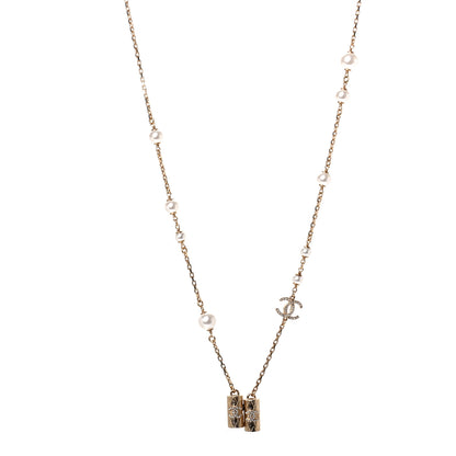 Chanel Crystal Pearl Airpod Necklace Gold 1 of 4