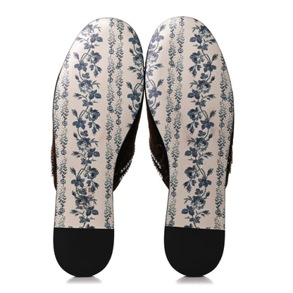 Gucci Velvet GG Monogram Crystal Womens Slippers 37 Brown Vintage Cocoa 7 of 11
