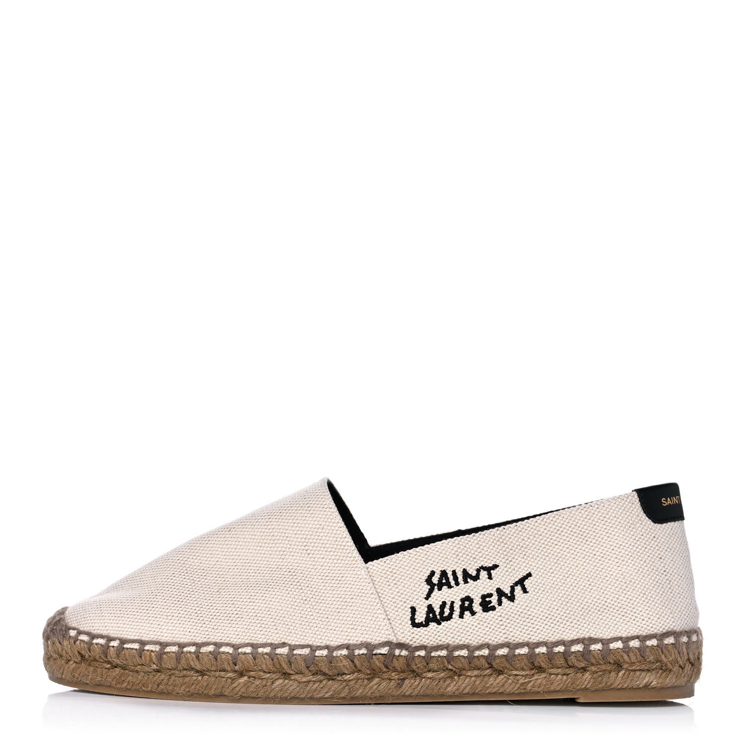 Saint Laurent Canvas Nappa Elba Light Logo Embroidered Espadrilles 38 Panna 1 of 12