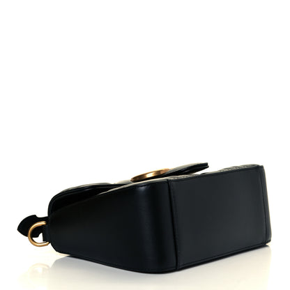 Gucci Calfskin Matelasse Mini GG Marmont Top Handle Shoulder Bag Black 7 of 15