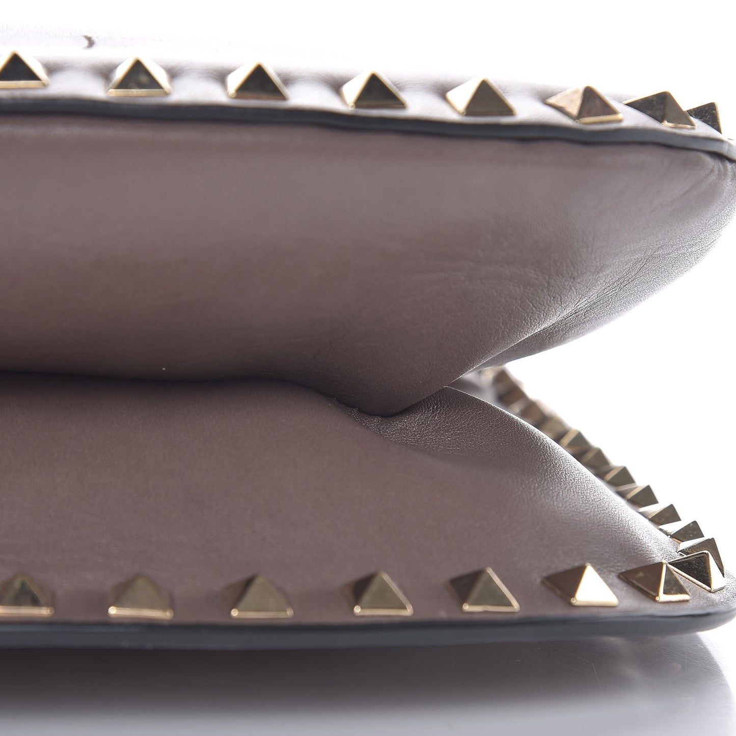 Vitello Rockstud Shoulder Satchel Taupe
