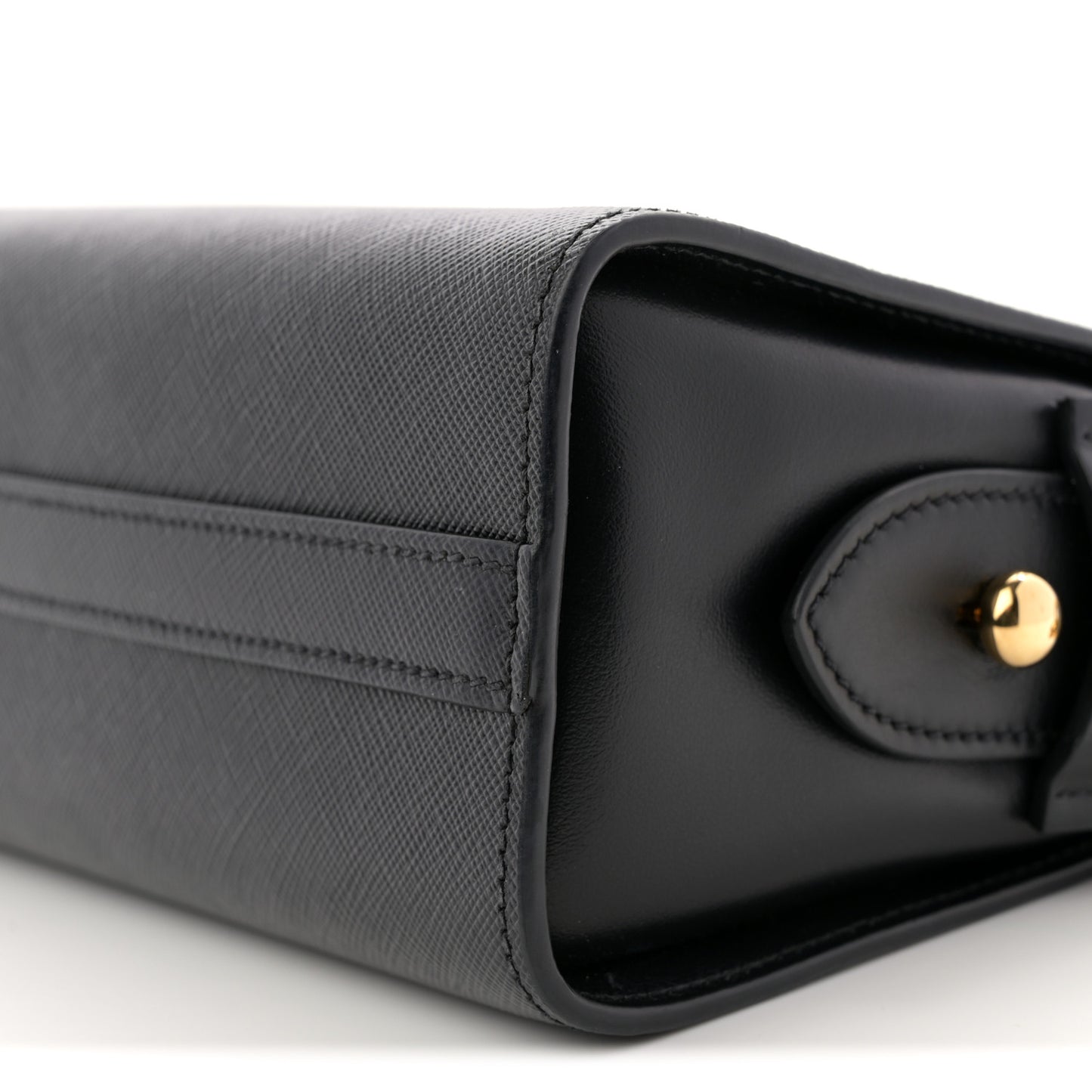 Saffiano City Calfskin Esplanade Crossbody Bag Black