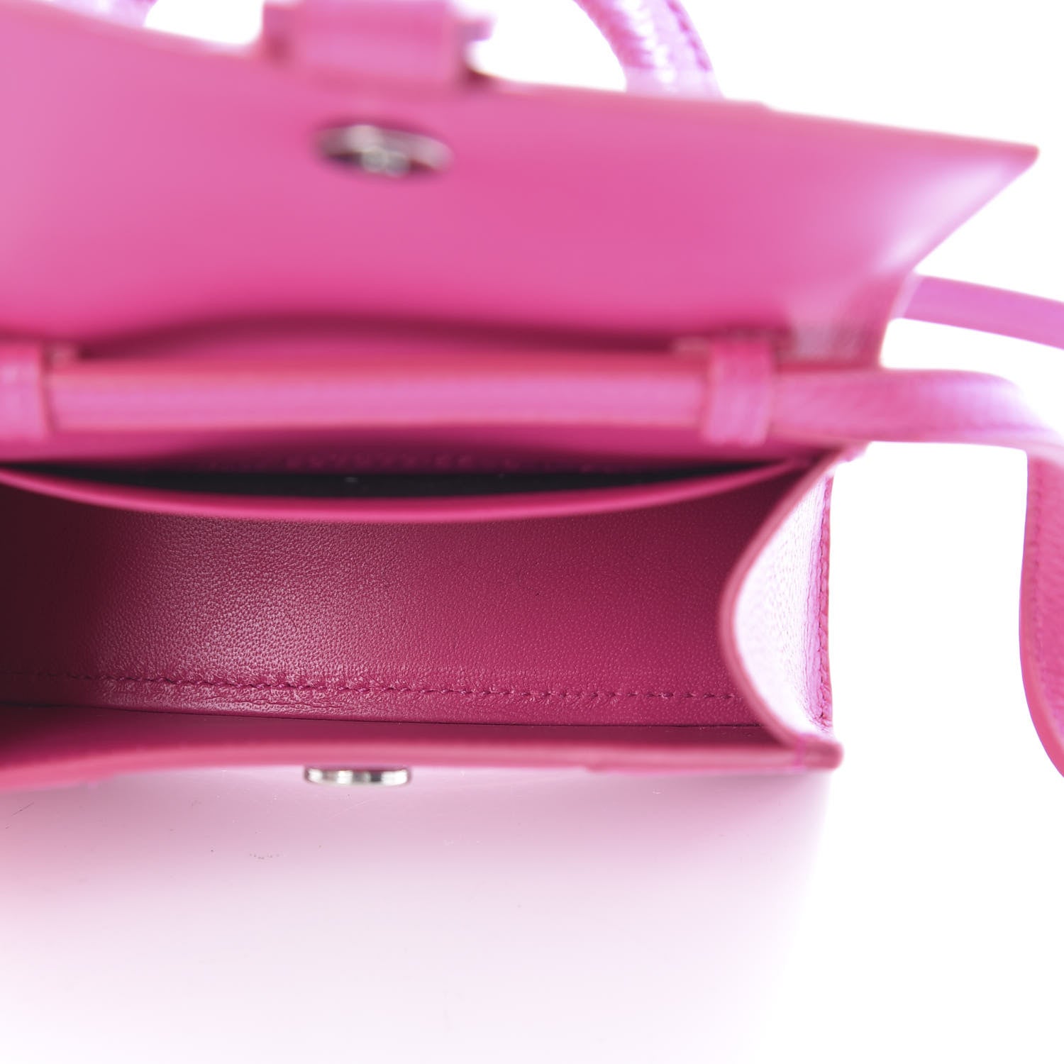 Balenciaga Grained Calfskin Tonal B Hourglass Top Handle Bag Mini Fuchsia 4 of 9