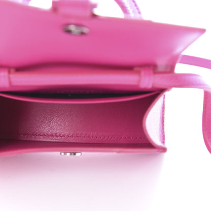 Balenciaga Grained Calfskin Tonal B Hourglass Top Handle Bag Mini Fuchsia 4 of 9