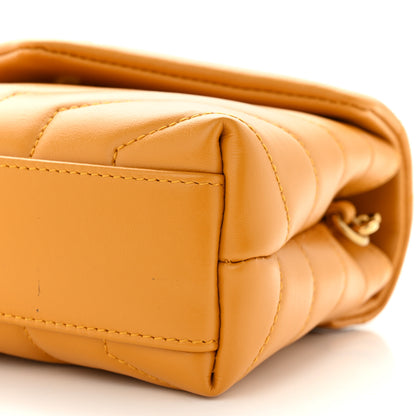 Saint Laurent Calfskin Y Quilted Monogram Toy Loulou Crossbody Bag Cheddar 10 of 10