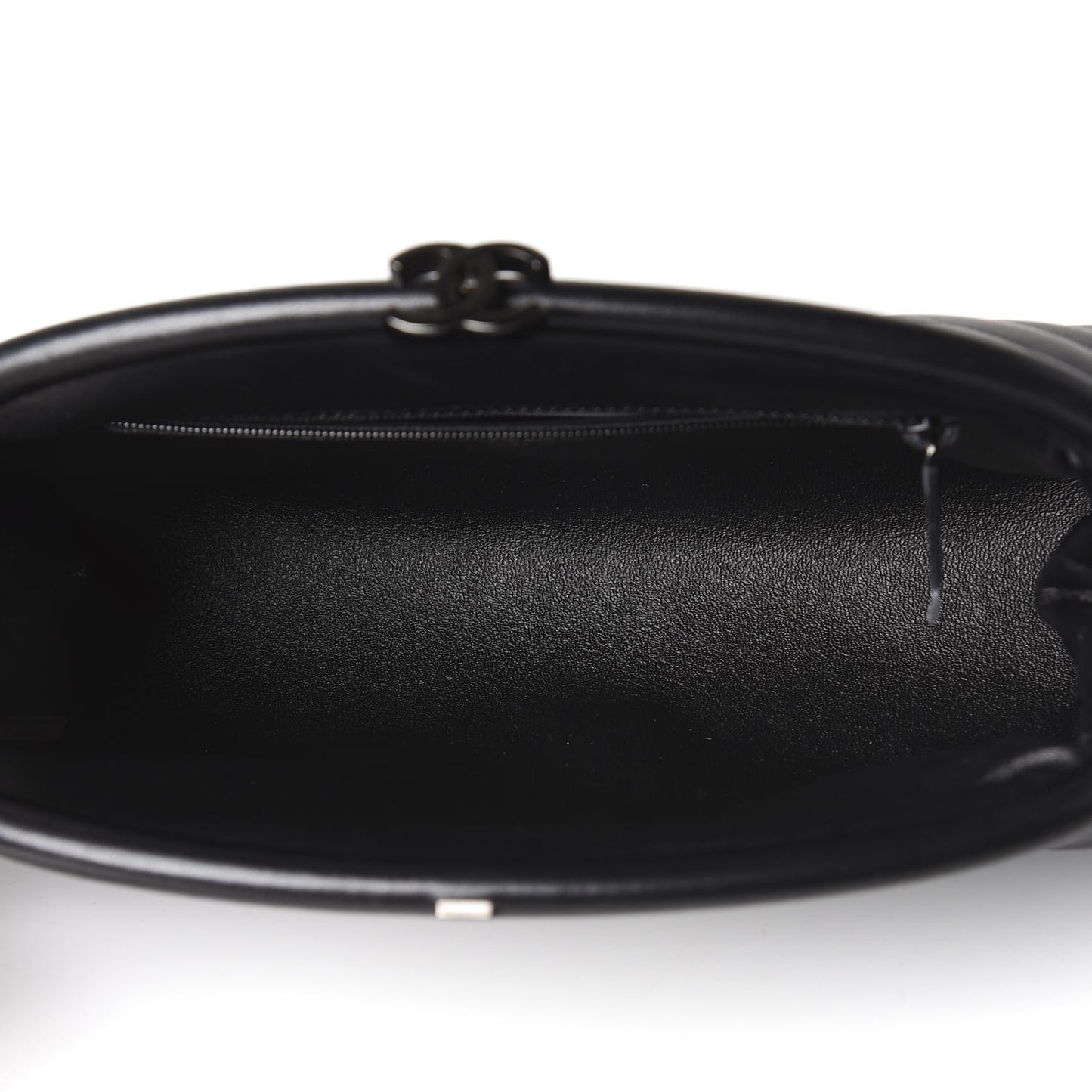 Lambskin Chevron Quilted Timeless Clutch Black