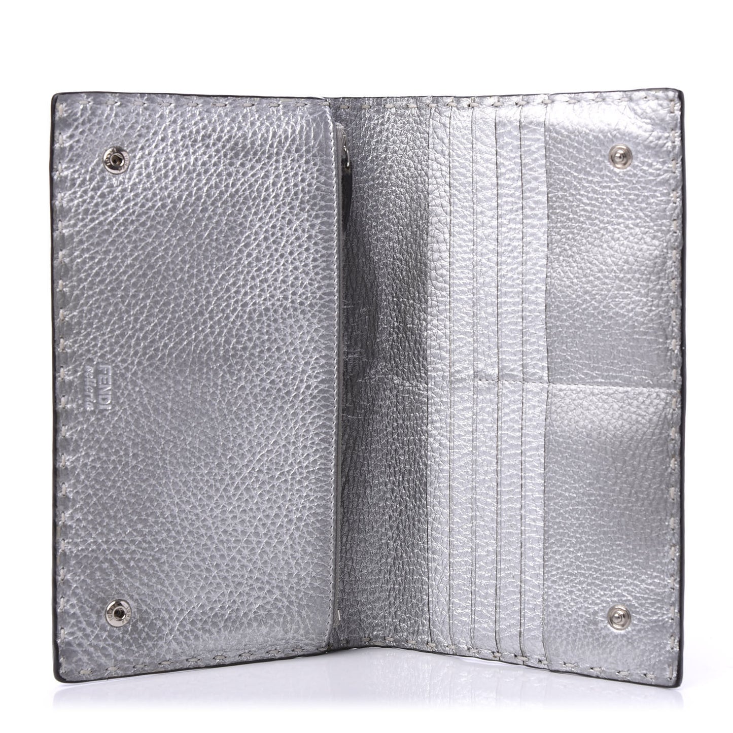 Cuoio Romano Lux Selleria Flat Clutch Argento