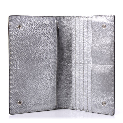 Fendi Cuoio Romano Lux Selleria Flat Clutch Argento 5 of 11