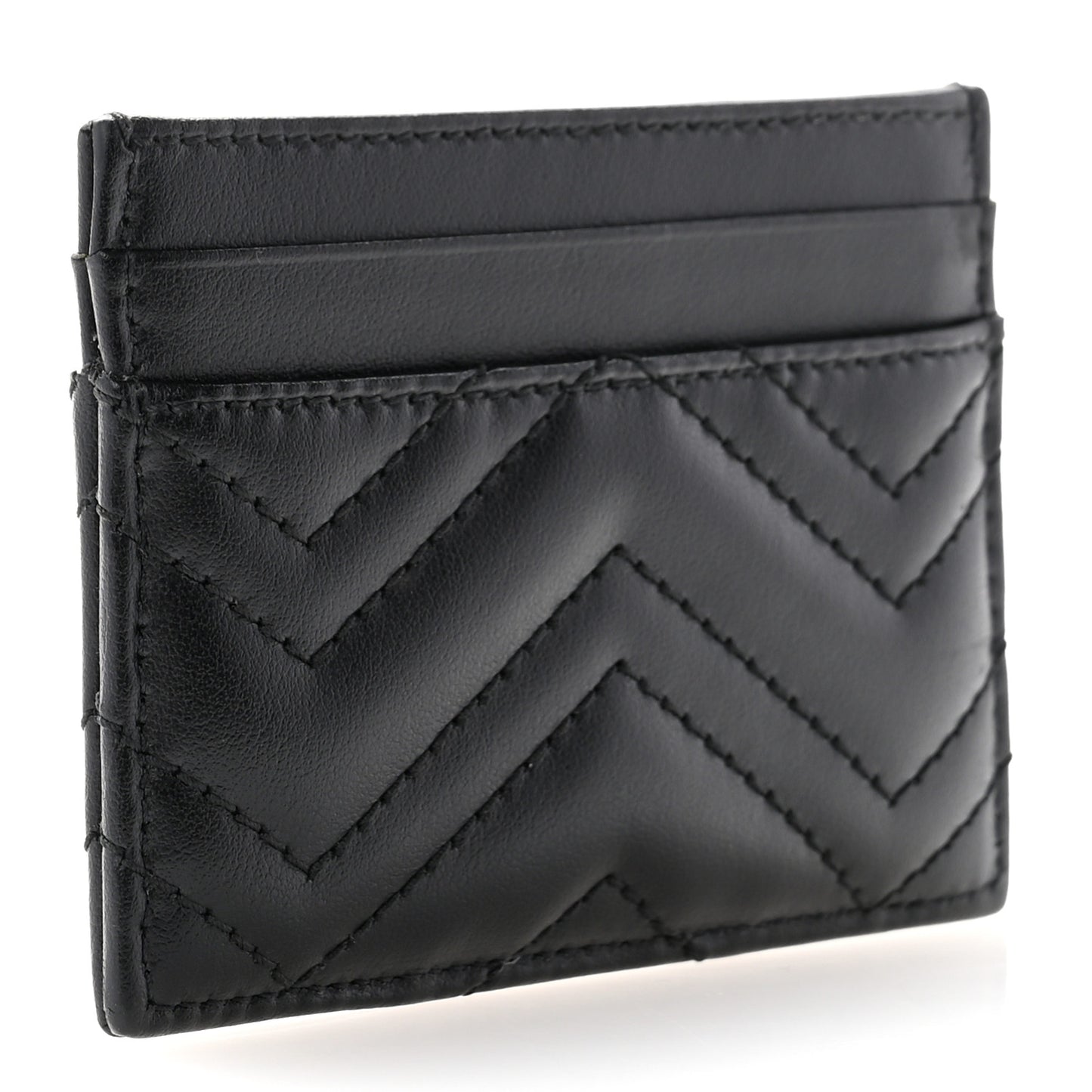 Calfskin Matelasse GG Marmont Card Holder Black
