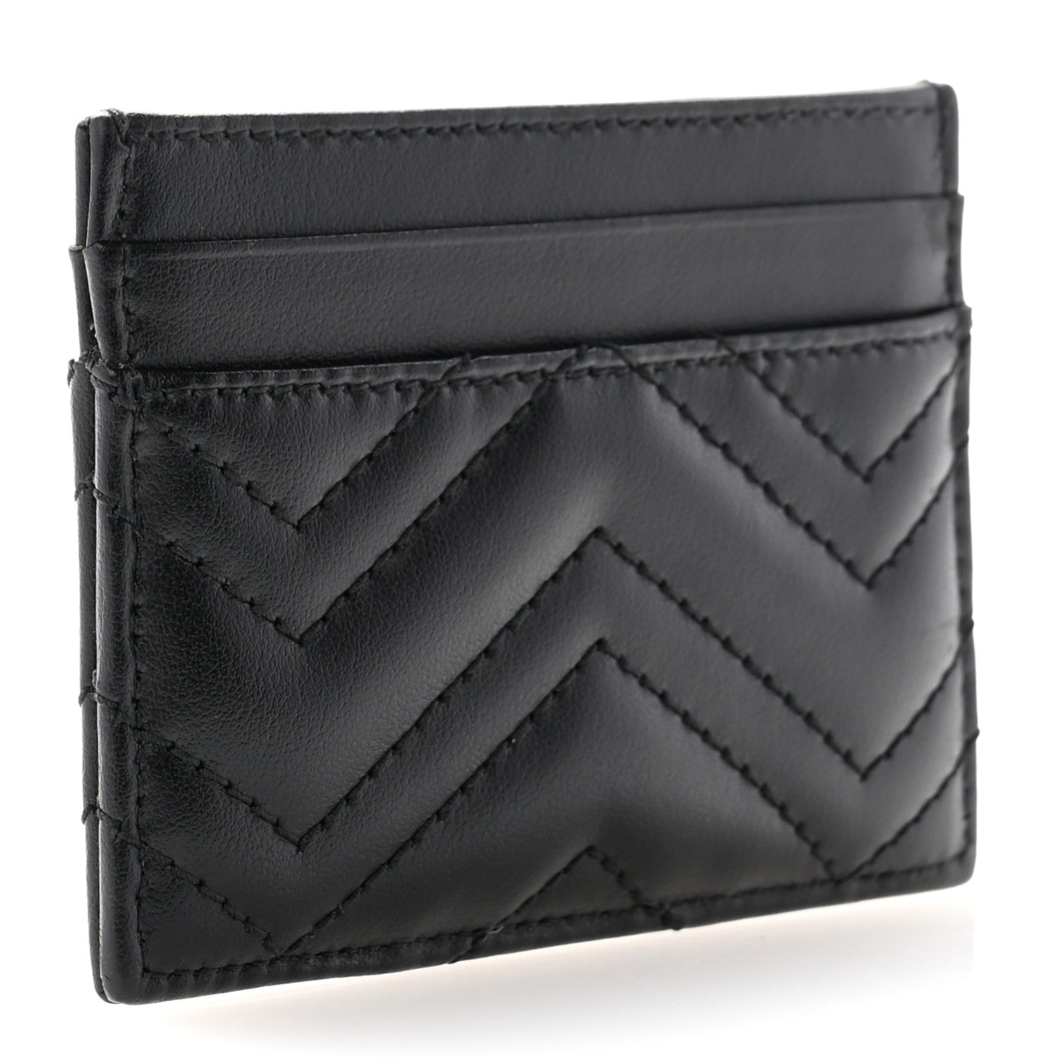 Gucci Calfskin Matelasse GG Marmont Card Holder Black 3 of 8