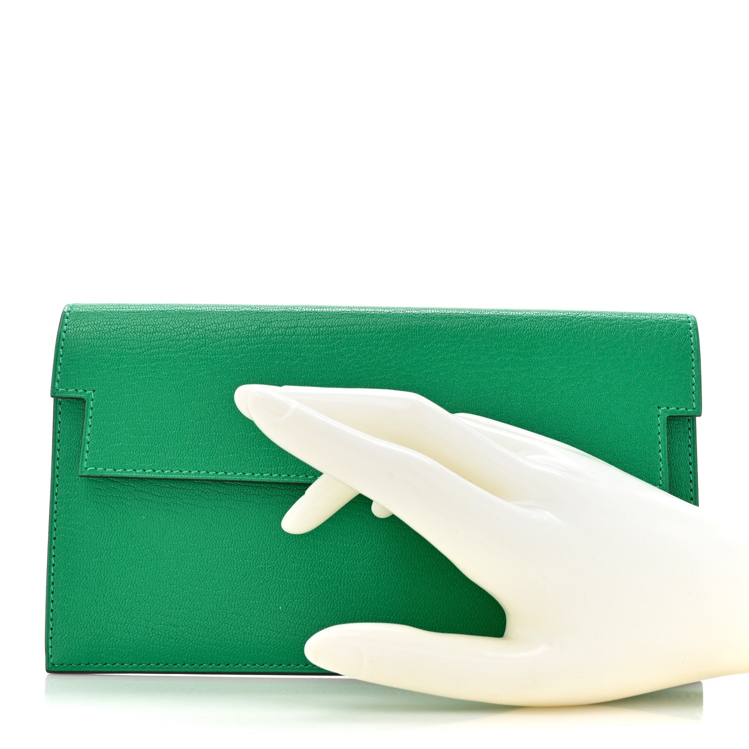 Hermes Chevre Chamkila Kelly Pocket Long Wallet Menthe 2 of 9