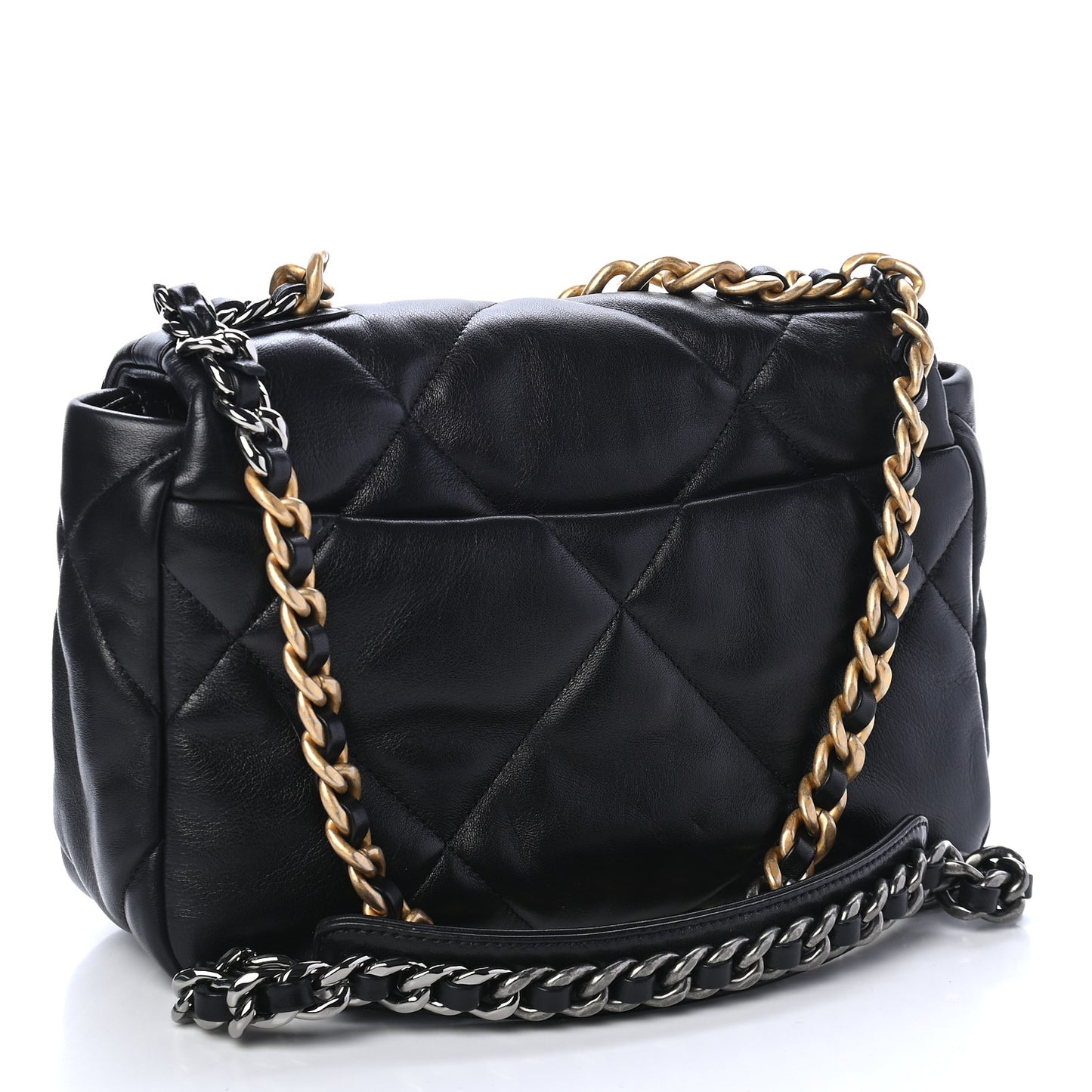 Lambskin Quilted Medium Chanel 19 Flap Black
