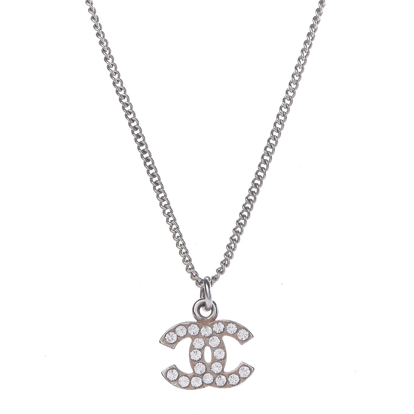 Crystal CC Necklace Silver
