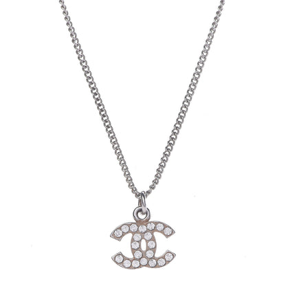 Chanel Crystal CC Necklace Silver 4 of 6