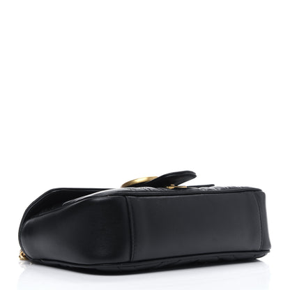 Gucci Calfskin Matelasse Mini GG Marmont Shoulder Bag Black 4 of 21