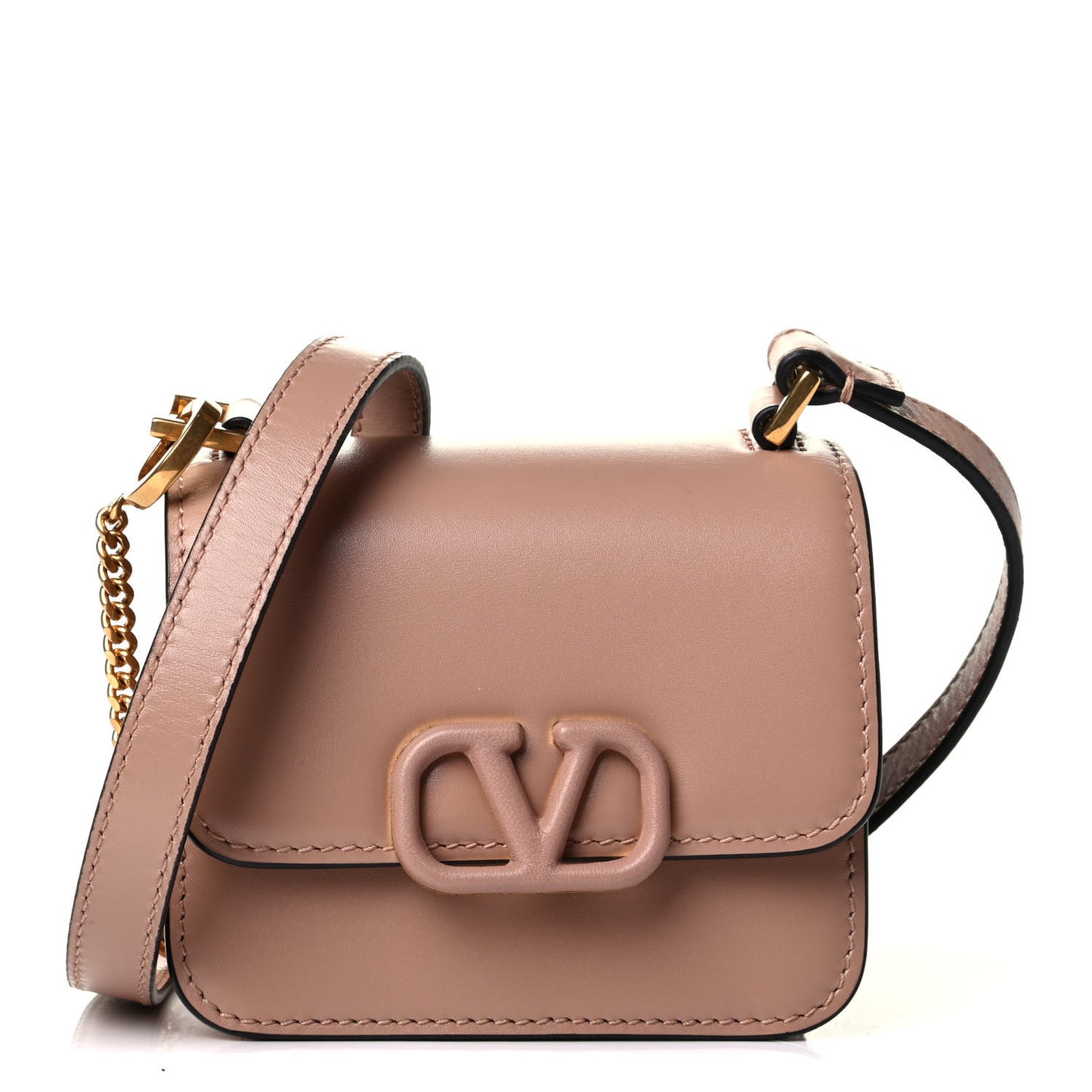 Smooth Calfskin Micro VSling Shoulder Bag Rose Cannelle