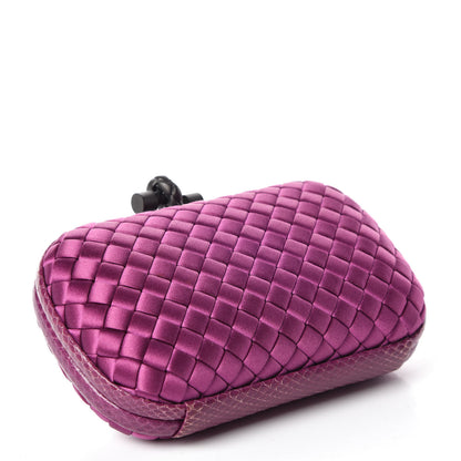 Bottega Veneta Satin Intreccio Impero Ayers Knot Clutch Orchid 4 of 8