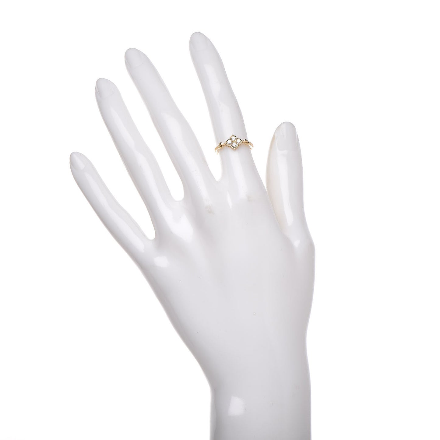 18K Yellow Gold Diamond Hindu Floral Ring 48 4.5