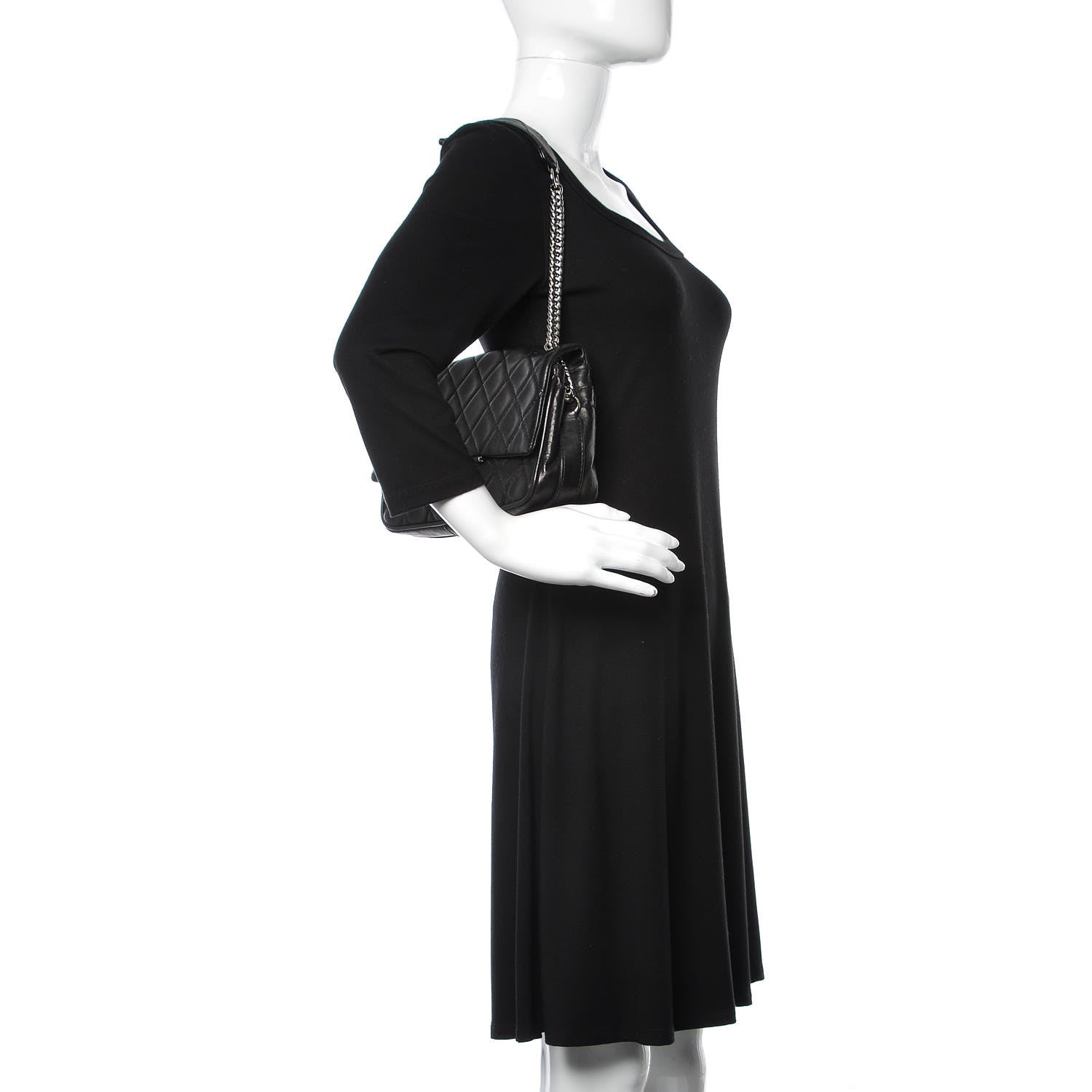 Chanel Lambskin Quilted Medium Icons Secret Label Flap Black 2 of 11