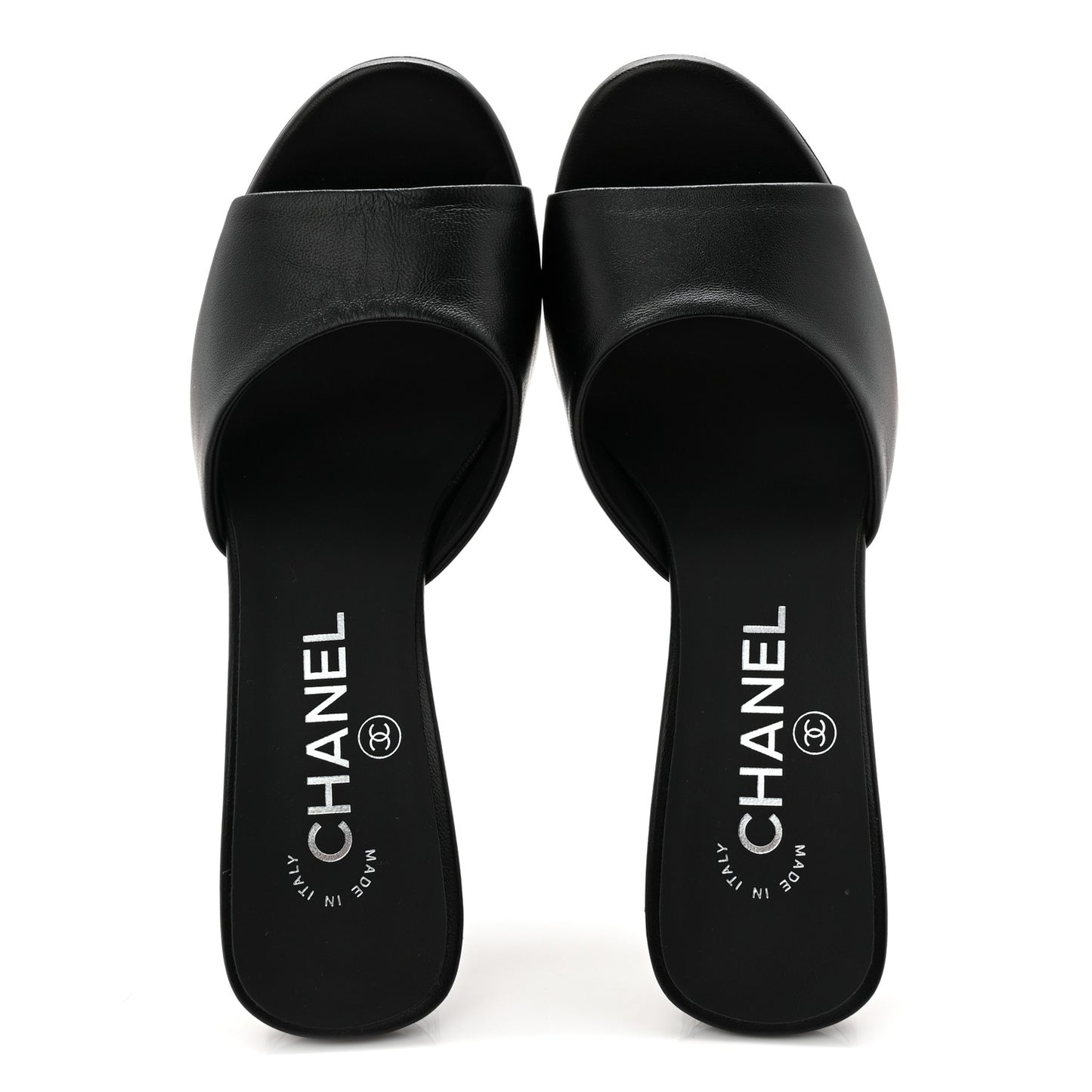 Lambskin Mirror Mules 35.5 Black