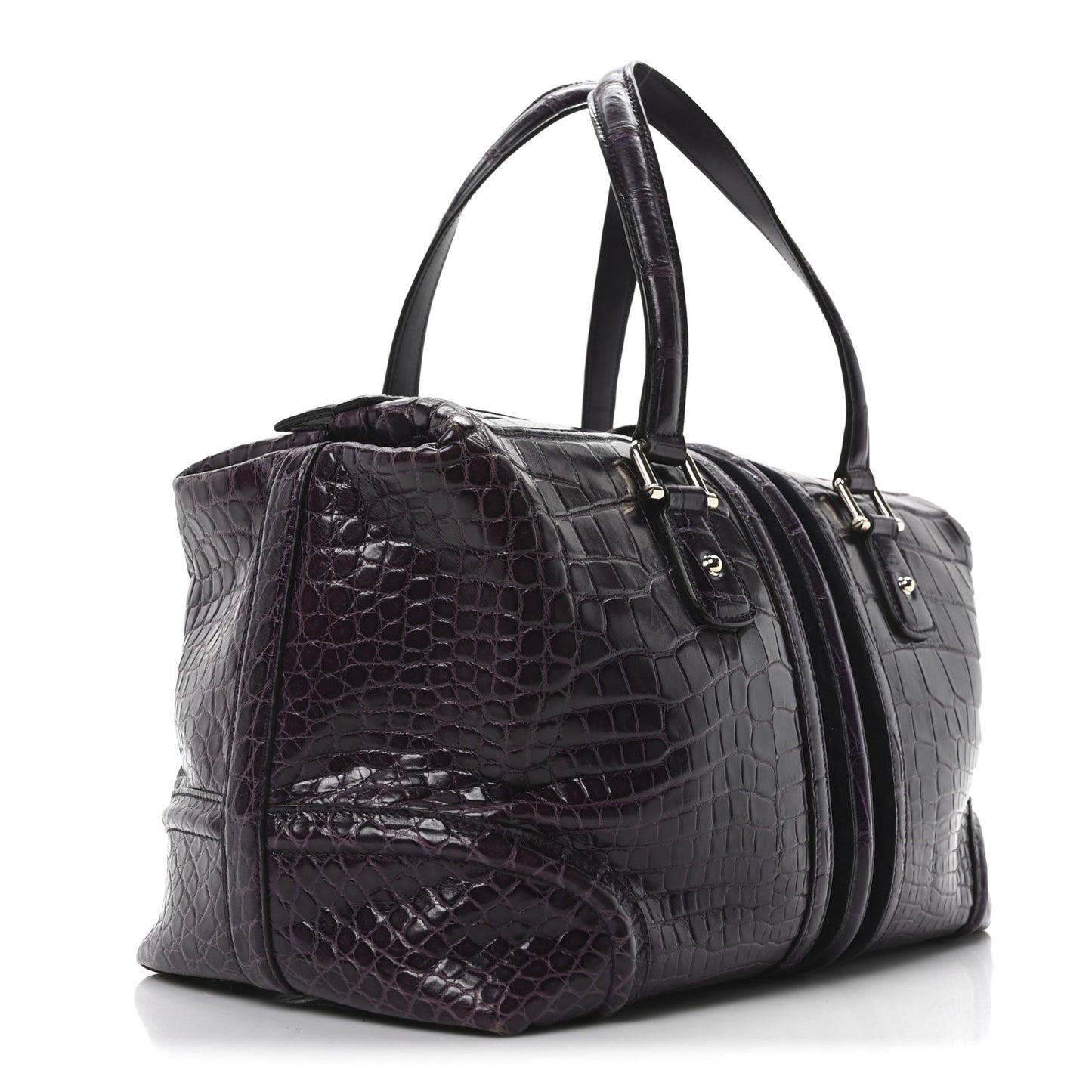 Crocodile Large Treasure Boston Purple