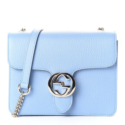 Gucci Dollar Calfskin Small Interlocking G Shoulder Bag Mineral Blue 1 of 11
