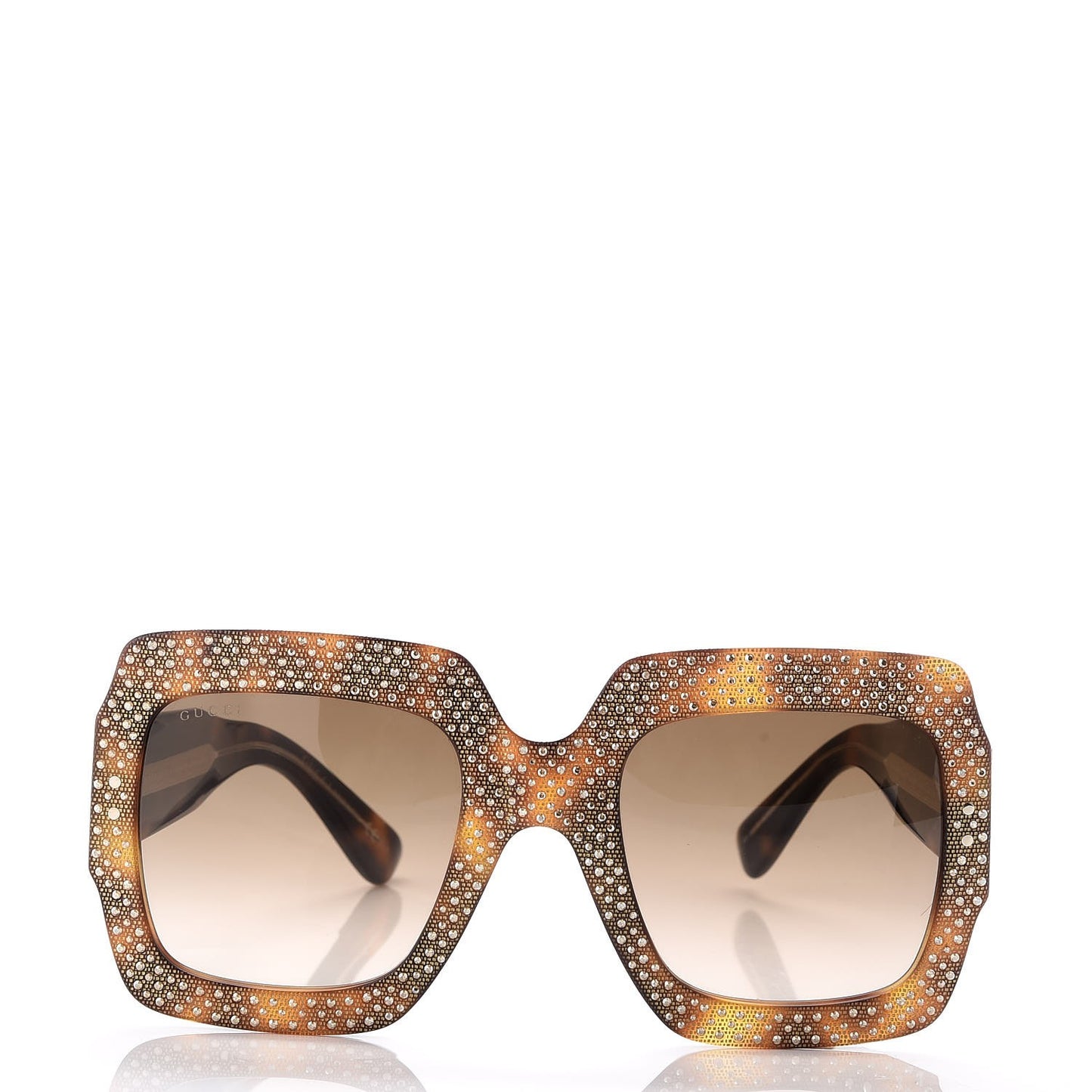 Crystal Square Frame Sunglasses GG3861/S Tortoise