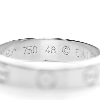 Cartier 18K White Gold 3.5mm LOVE Wedding Band Ring 48 4.5 5 of 8