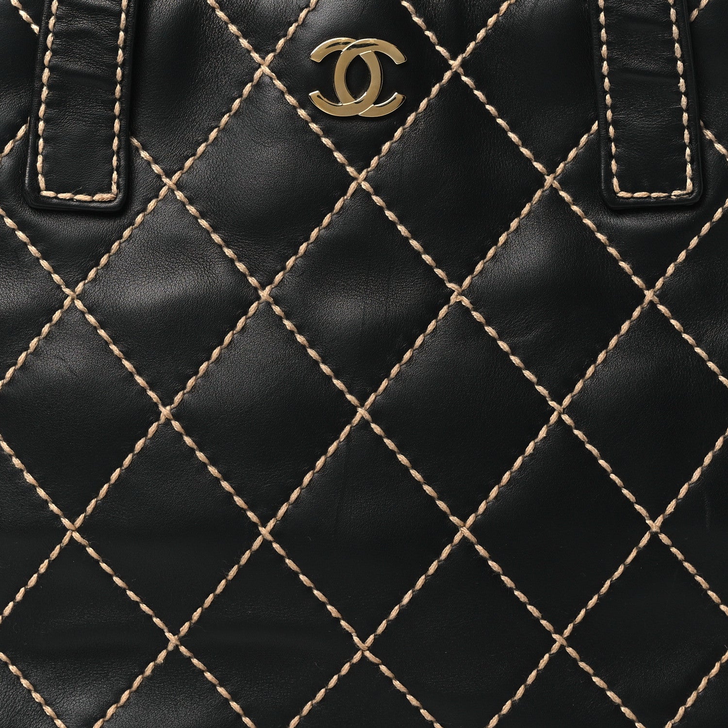 Chanel Calfskin Stitch Small Surpique Tote Black 8 of 10