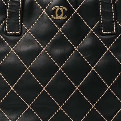 Chanel Calfskin Stitch Small Surpique Tote Black 8 of 10