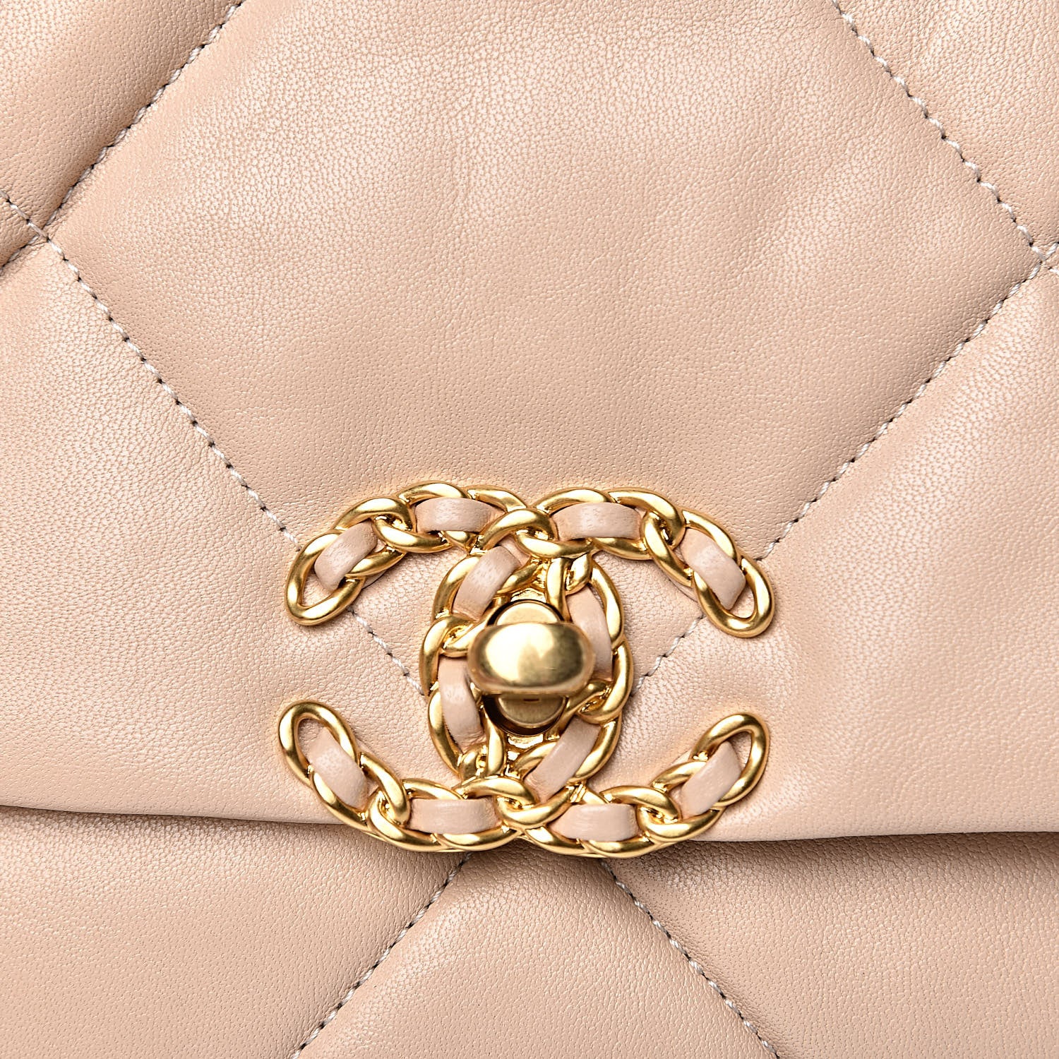 Chanel Goatskin Quilted Medium 19 Flap Beige 10 of 11