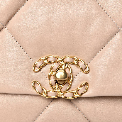 Chanel Goatskin Quilted Medium 19 Flap Beige 10 of 11