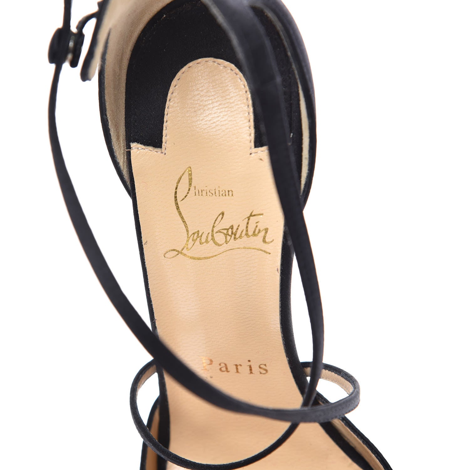 Christian Louboutin Crepe Satin Gela Davis 100 Pumps 36.5 Black 6 of 8